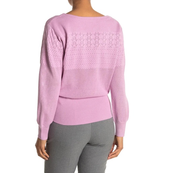 Club Monaco Boatneck Mixed Stitch Mauve Sweater - Picture 5 of 5